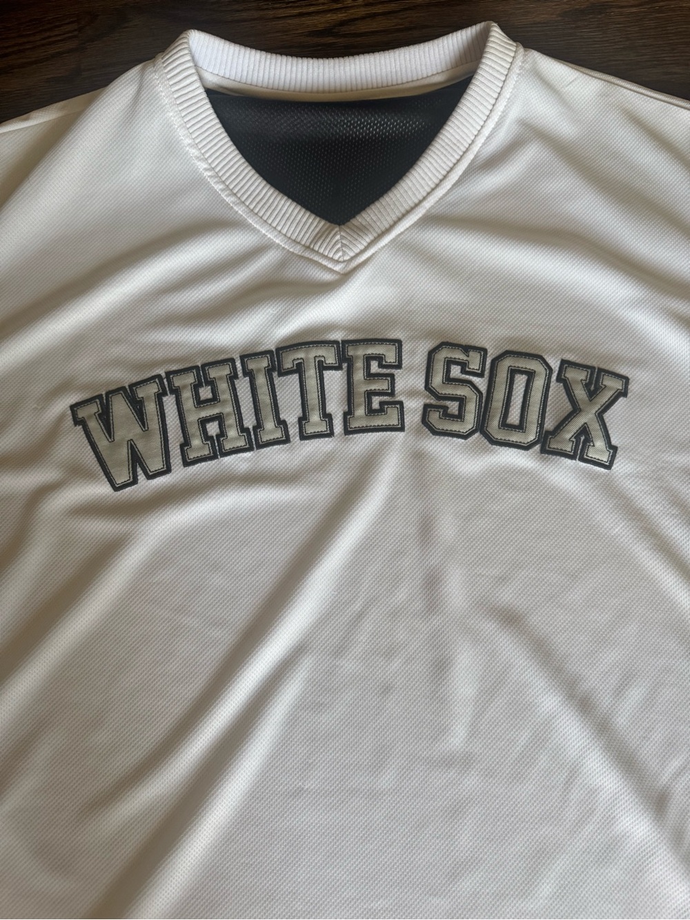 Vintage white sox v neck mlb baseball white pullover embroidered jersey Sz XL - Picture 3 of 6
